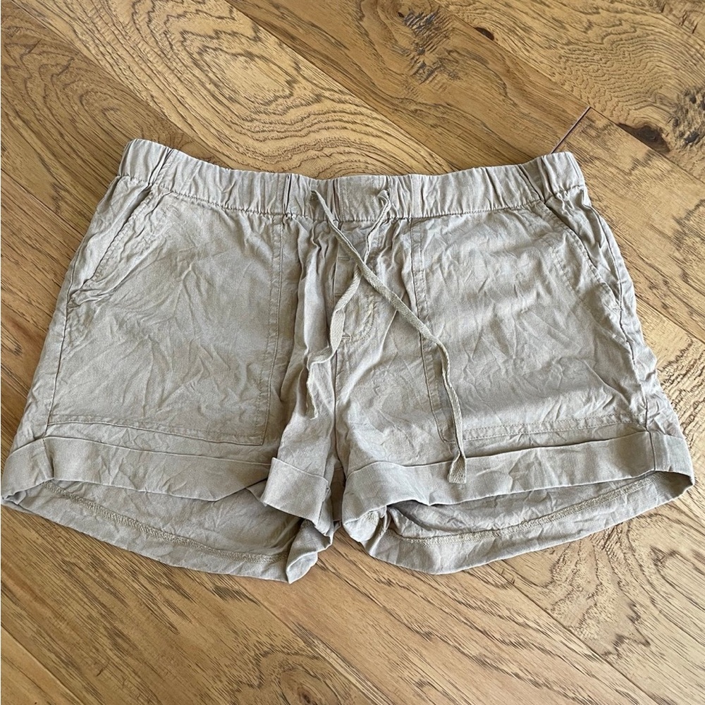 Cloth & Stone Tan Women's Draw String Cargo Shorts Womens Medium Khaki